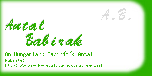antal babirak business card